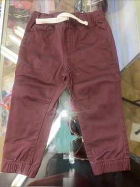 Cat & Jack Maroon Elastic Waist Jogger Pants